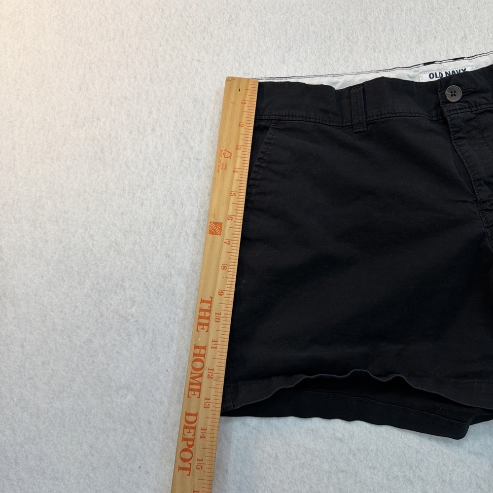 Old Navy Black Shorts Women Sz 12 Regular Cotton Stretch Chino 5" Inseam Casual - Picture 5 of 16